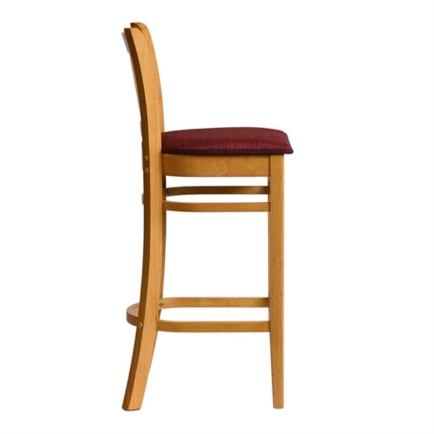 Manhattan Bar Chair in Soft Oak with Shetland Scarlett Seat hx862