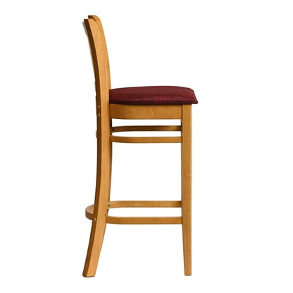 Manhattan Bar Chair in Soft Oak with Shetland Scarlett Seat hx862