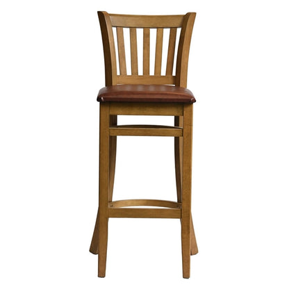 Manhattan Bar Chair in Weathered Oak with Bison Espresso Seat hx863