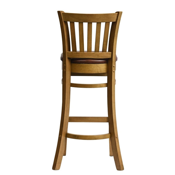 Manhattan Bar Chair in Weathered Oak with Bison Espresso Seat hx863