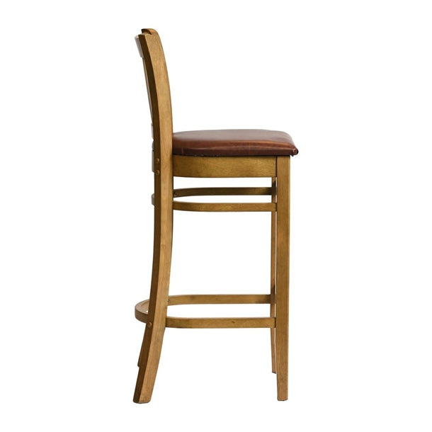 Manhattan Bar Chair in Weathered Oak with Bison Espresso Seat hx863