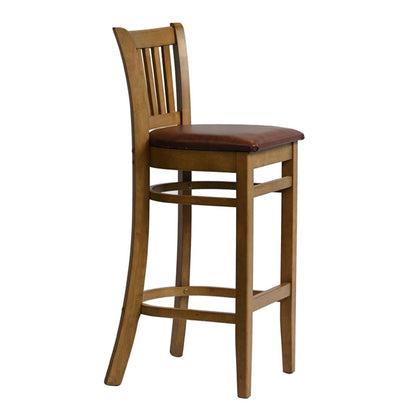 Manhattan Bar Chair in Weathered Oak with Bison Espresso Seat hx863