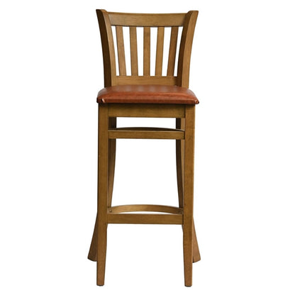 Manhattan Bar Chair in Weathered Oak with Bison Tan Seat hx864