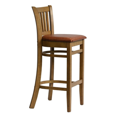Manhattan Bar Chair in Weathered Oak with Bison Tan Seat hx864