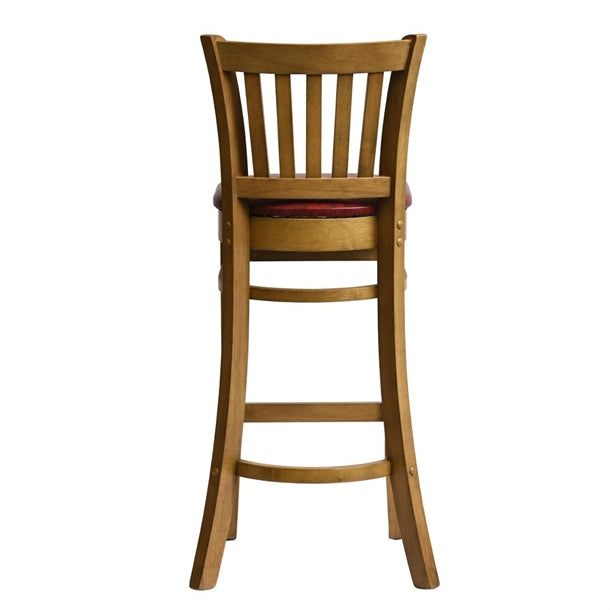 Manhattan Bar Chair in Weathered Oak with Bison Bordeaux Seat hx865