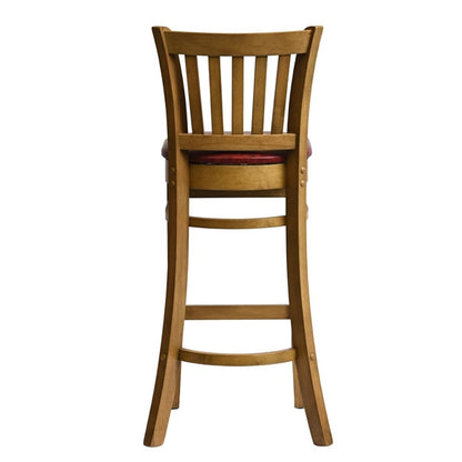 Manhattan Bar Chair in Weathered Oak with Bison Bordeaux Seat hx865