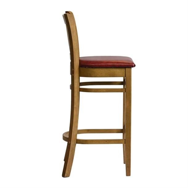 Manhattan Bar Chair in Weathered Oak with Bison Bordeaux Seat hx865