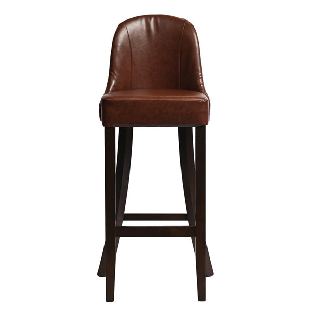 Kilsby Bar Chair in Dark Walnut with Bison Espresso Seat hx894