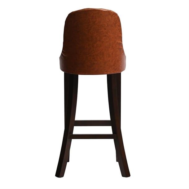 Kilsby Bar Chair in Dark Walnut with Bison Tan Seat hx895