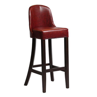 Kilsby Bar Chair in Dark Walnut with Bison Bordeaux Seat hx896