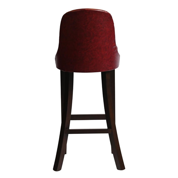 Kilsby Bar Chair in Dark Walnut with Bison Bordeaux Seat hx896