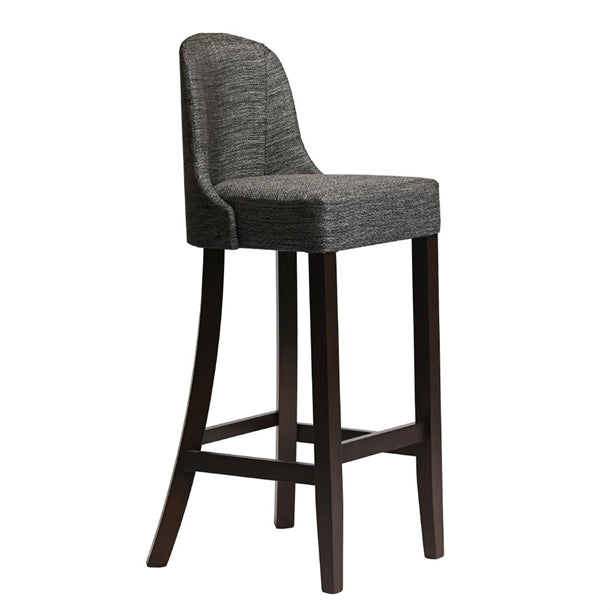 Kilsby Bar Chair in Dark Walnut with Shetland Smoke Seat hx898