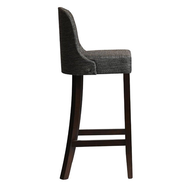 Kilsby Bar Chair in Dark Walnut with Shetland Smoke Seat hx898
