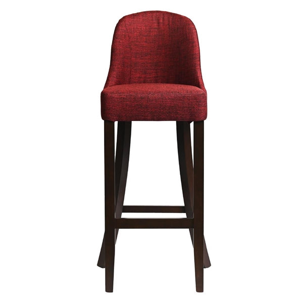 Kilsby Bar Chair in Dark Walnut with Shetland Scarlett Seat hx900