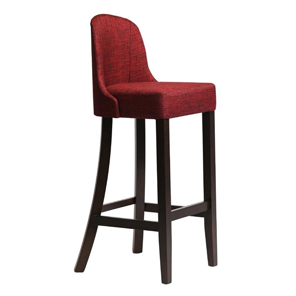 Kilsby Bar Chair in Dark Walnut with Shetland Scarlett Seat hx900
