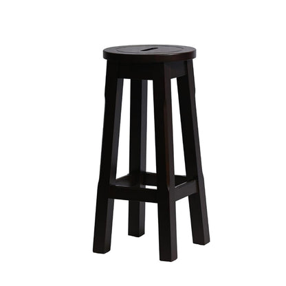 Wooden Top High Stool in Dark Walnut (2 Pack) hx908