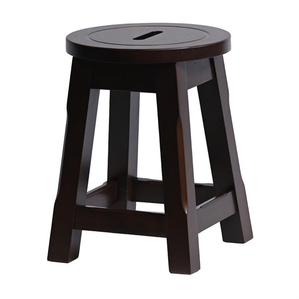 Wooden Top Low Stool in Dark Walnut (2 Pack) hx911