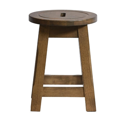 Wooden Top Low Stool in Weathered Oak (2 Pack) hx912
