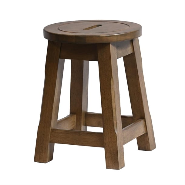 Wooden Top Low Stool in Weathered Oak (2 Pack) hx912