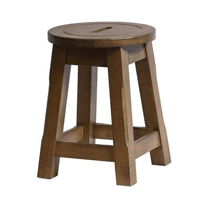 Wooden Top Low Stool in Weathered Oak (2 Pack) hx912