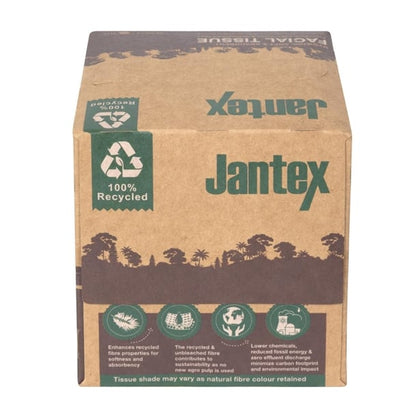 Jantex Green 100% Recycled Facial Tissue Cube 100 Sheets (36 Pack) hx931