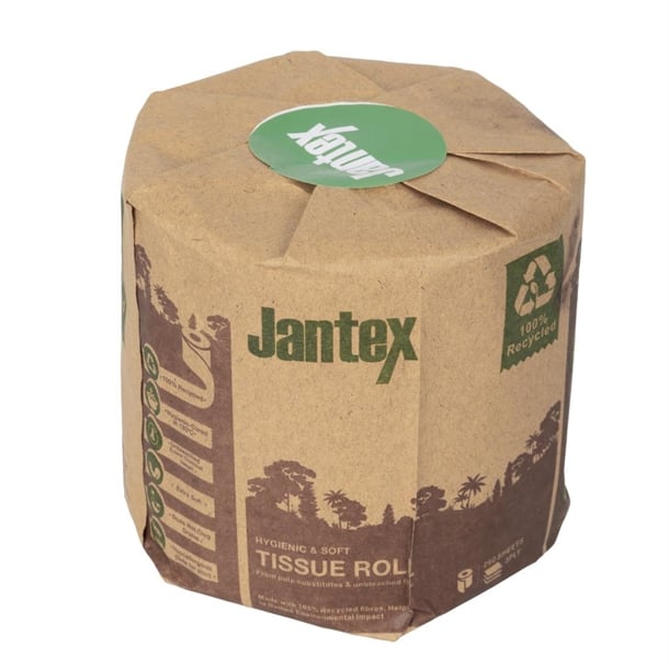Jantex Green 100% Recycled Wrapped Toilet Roll 3ply 260 Sheets (36 Pack) hx934