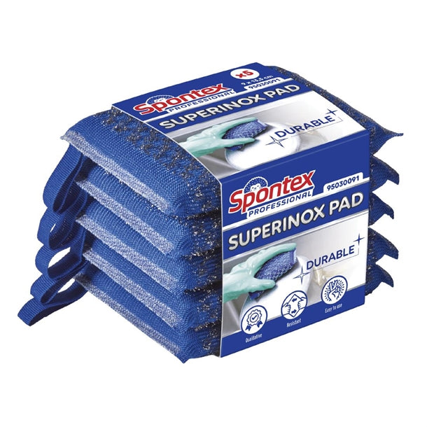 Spontex Superinox Sponge Scouring Pads (5 Pack) hx954