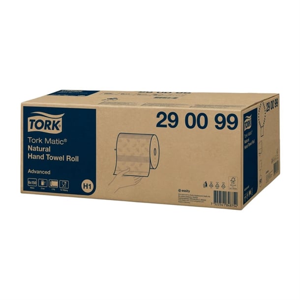 Tork Matic Paper Hand Towel Rolls Natural H1 (6 Pack) hx956
