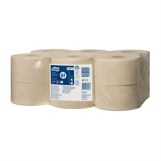 Tork Natural Mini Jumbo Toilet Rolls Advanced T2 (12 Pack) hx959