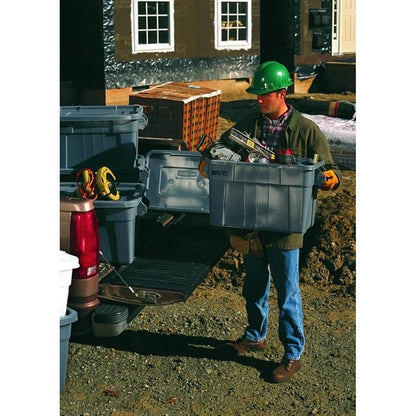 Rubbermaid BRUTE Tote Box Grey with Lid 53Ltr hy001