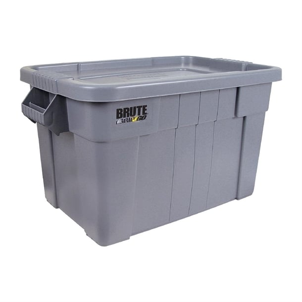 Rubbermaid BRUTE Tote Box Grey with Lid 53Ltr hy001
