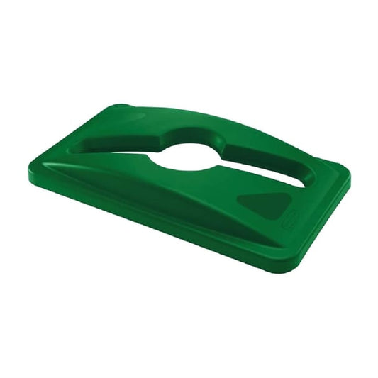 Rubbermaid Slim Jim Mixed Recycling Green Lid hy008