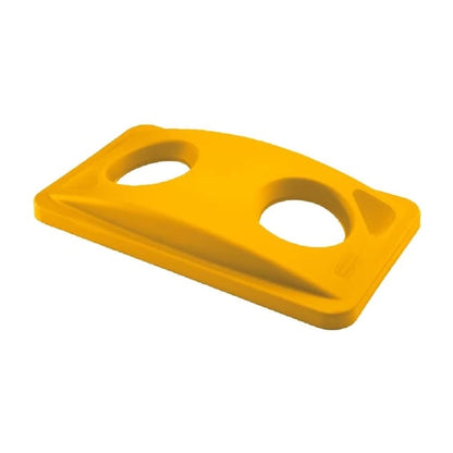 Rubbermaid Slim Jim Cans/Bottles Recycling Yellow Lid hy033