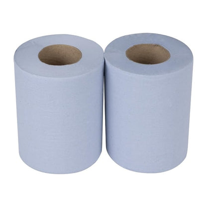Nisbets Essentials Centrefeed Blue Rolls 2-Ply 320 Sheets (2 Pack) hy034