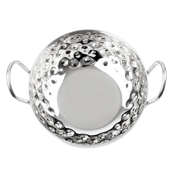 Olympia Table Presentation Hammered Kadai Dish Stainless Steel 150mm hy105
