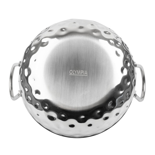 Olympia Table Presentation Hammered Kadai Dish Stainless Steel 150mm hy105