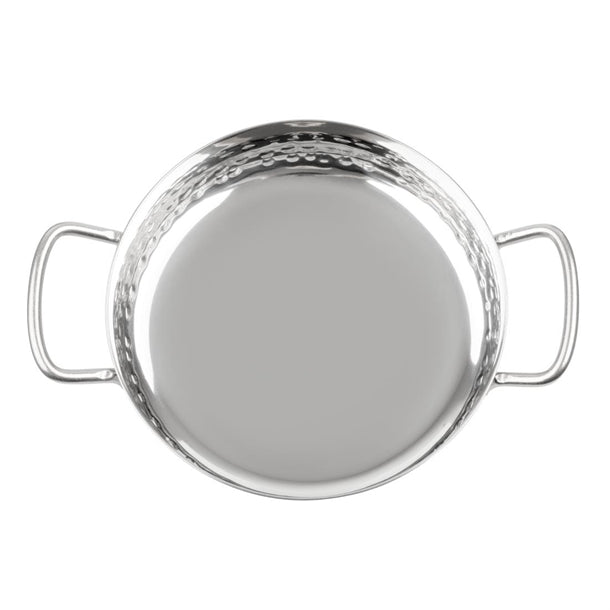Olympia Table Presentation Handled Dish Stainless Steel Hammered 125mm hy110