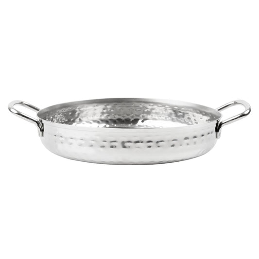 Olympia Table Presentation Handled Dish Stainless Steel Hammered 180mm hy112