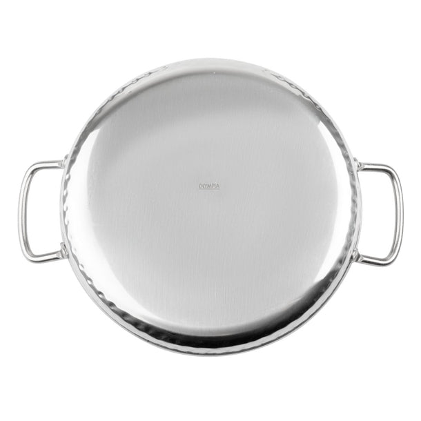 Olympia Table Presentation Handled Dish Stainless Steel Hammered 180mm hy112