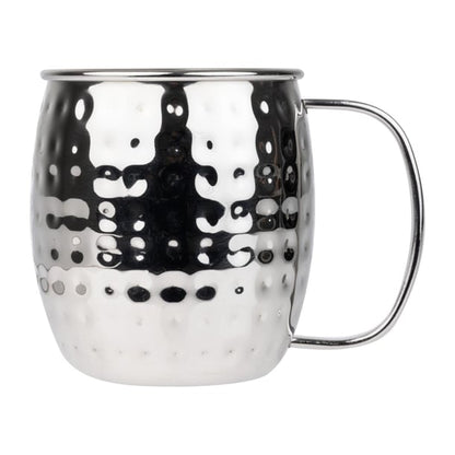 Olympia Barware Hammered Stainless Steel Mug 440ml hy113