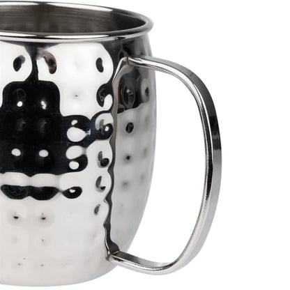 Olympia Barware Hammered Stainless Steel Mug 440ml hy113