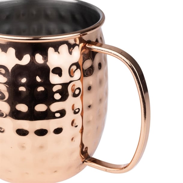 Olympia Barware Hammered Stainless Steel Copper Coated Mug 440ml hy114