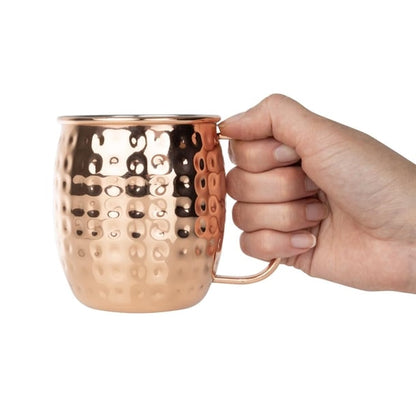 Olympia Barware Hammered Stainless Steel Copper Coated Mug 440ml hy114