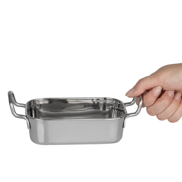 Olympia Table Presentation Rectangular Dish Stainless Steel 140x90mm hy122