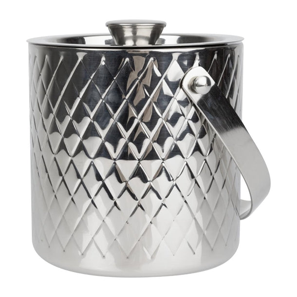 Olympia Geo Double Wall Ice Bucket Stainless Steel 1950ml hy134