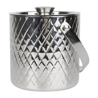 Olympia Geo Double Wall Ice Bucket Stainless Steel 1950ml hy134