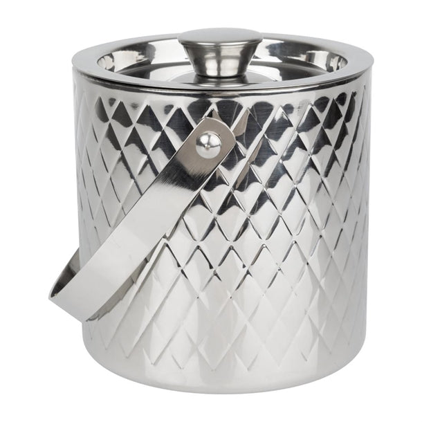Olympia Geo Double Wall Ice Bucket Stainless Steel 1950ml hy134