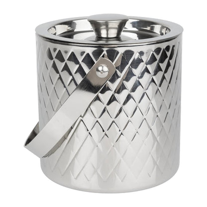Olympia Geo Double Wall Ice Bucket Stainless Steel 1950ml hy134