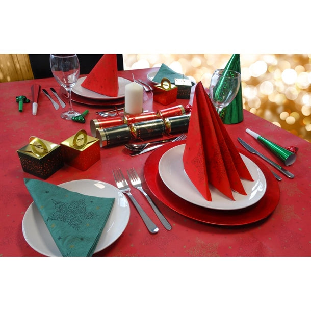 Swantex Lunch Napkins Merry & Bright Pine 33x33cm 2ply 1/4 Fold (1000 pack) hy173
