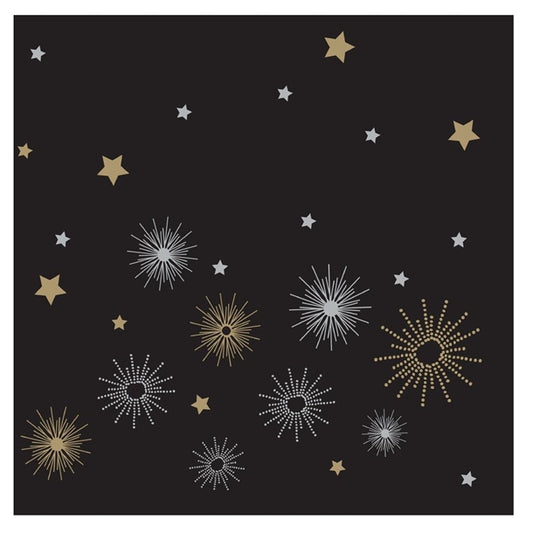 Swantex Lunch Napkins Midnight Sparkle 33x33cm 2ply 1/4 Fold (1000 pack) hy180